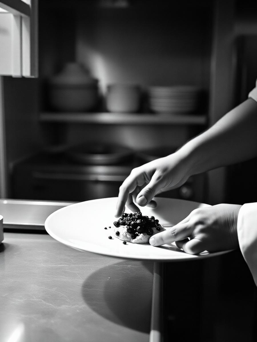 Chef Andrea Williams plating a dish